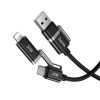Hoco U155 4 v 1 USB-A/USB-C – USB-C/Lightning kábel 3 A 60 W 1,2 m čierny thumbnail