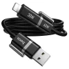 Hoco U155 4 v 1 USB-A/USB-C – USB-C/Lightning kábel 3 A 60 W 1,2 m čierny thumbnail