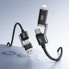 Hoco U155 4 v 1 USB-A/USB-C – USB-C/Lightning kábel 3 A 60 W 1,2 m čierny thumbnail