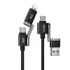 Hoco U155 4 v 1 USB-A/USB-C – USB-C/Lightning kábel 3 A 60 W 1,2 m čierny thumbnail