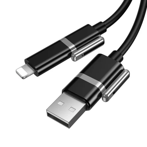 Hoco U155 4 v 1 USB-A/USB-C – USB-C/Lightning kábel 3 A 60 W 1,2 m čierny - 2