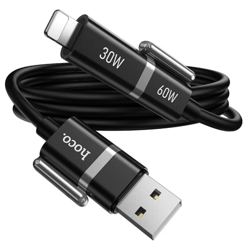 Hoco U155 4 v 1 USB-A/USB-C – USB-C/Lightning kábel 3 A 60 W 1,2 m čierny - 5