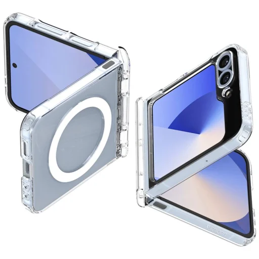Puzdro Spigen Ultra Hybrid Pro MagSafe priesvitné biele pre Samsung Galaxy Z Flip7 FE/Flip 6 - 5