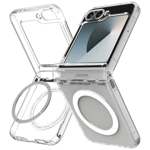 Puzdro Spigen Ultra Hybrid Pro MagSafe priesvitné biele pre Samsung Galaxy Z Flip7 FE/Flip 6 - 1