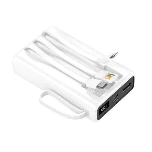 Setty SPB-LC-210 10000 mAh powerbanka so zabudovanými káblami, biela - 1