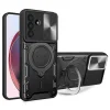 Samsung Galaxy A17 4G / A17 5G / A18 / A26 állvánnyal és csúsztatható kamerafedéllel ellátott tok – fekete thumbnail