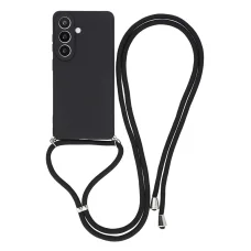 Samsung Galaxy S26 Case with Fiber Lining and Crossbody Strap - Black