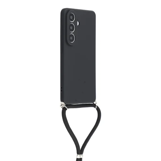 Samsung Galaxy S26 Case with Fiber Lining and Crossbody Strap - Black - 2