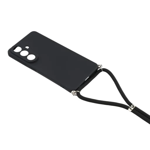 Samsung Galaxy S26 Case with Fiber Lining and Crossbody Strap - Black - 3