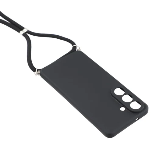 Samsung Galaxy S26 Case with Fiber Lining and Crossbody Strap - Black - 4