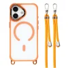 Puzdro na iPhone 17 s nastaviteľným krížovým popruhom a MagSafe kompatibilným výklopným rámom fotoaparátu – oranžové thumbnail