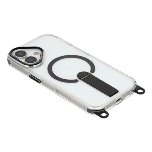 Puzdro na iPhone 17 s vyklápacím stojanom, 30 cm krátkym a 120 cm dlhým popruhom, kompatibilné s MagSafe, čierne - 5