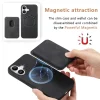 Magnetický obal z umelej kože na iPhone 17 s odnímateľným držiakom na karty kompatibilným s MagSafe, čierny thumbnail