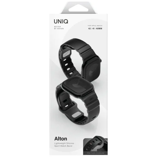 UNIQ Alton silikónový remienok pre Apple Watch 40/41/42 mm, čierny - 5