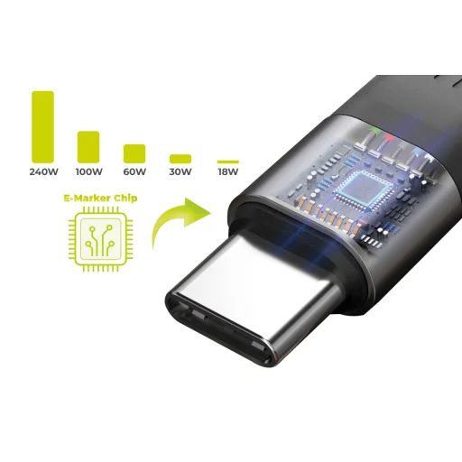 Mobile Origin CB17 čierny 240 W USB-C kábel na kľúče - 10