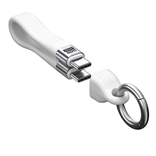 Mobile Origin CB17 USB-C kľúčenkový kábel 240 W 40 Gbps 8K biely - 2