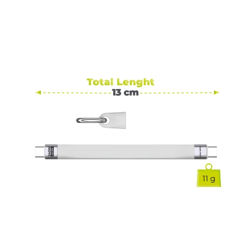 Mobile Origin CB17 USB-C kľúčenkový kábel 240 W 40 Gbps 8K biely - 12