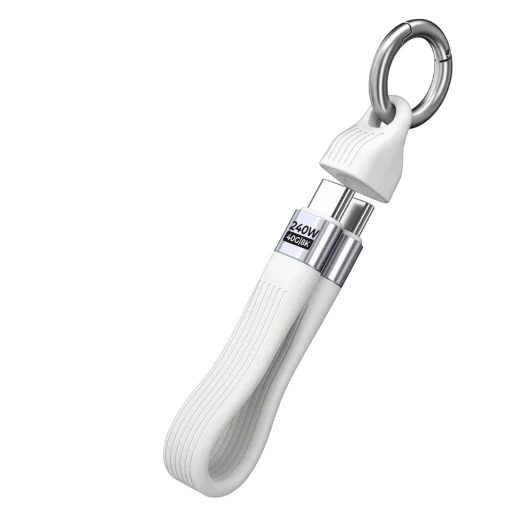 Mobile Origin CB17 USB-C kľúčenkový kábel 240 W 40 Gbps 8K biely - 3