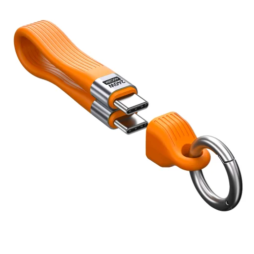 Mobile Origin 240 W 40 Gbps 8K USB-C kľúčenkový kábel CB17 oranžový - 2
