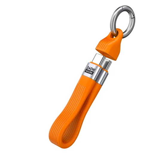 Mobile Origin 240 W 40 Gbps 8K USB-C kľúčenkový kábel CB17 oranžový - 3