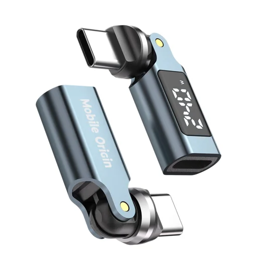 Mobile Origin CB15 240W USB-C adaptér otočný o 540° s displejom, sivý - 4