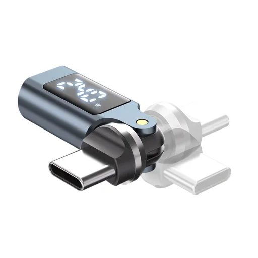 Mobile Origin CB15 240W USB-C adaptér otočný o 540° s displejom, sivý - 7