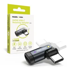 Mobile Origin CB5 otočný USB-C adaptér kábel, 240 W, čierny