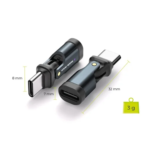 Mobile Origin CB5 otočný USB-C adaptér kábel, 240 W, čierny - 2