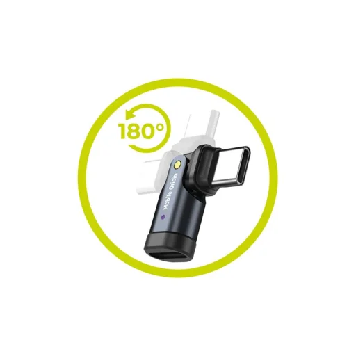 Mobile Origin CB5 otočný USB-C adaptér kábel, 240 W, čierny - 5