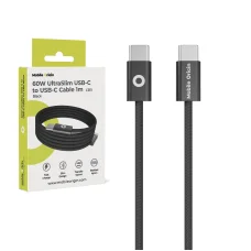 Mobile Origin CB11 ultratenký kábel USB-C – USB-C, 60 W, 1 m, čierny