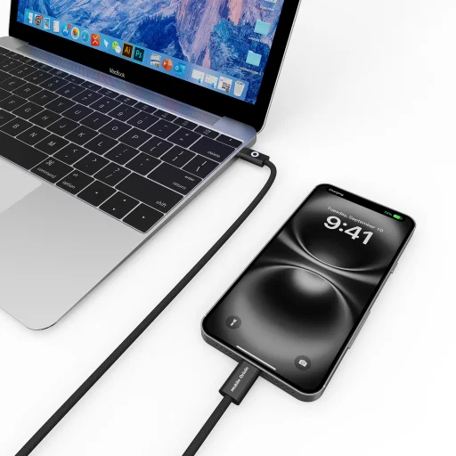 Mobile Origin CB11 ultratenký kábel USB-C – USB-C, 60 W, 1 m, čierny - 7
