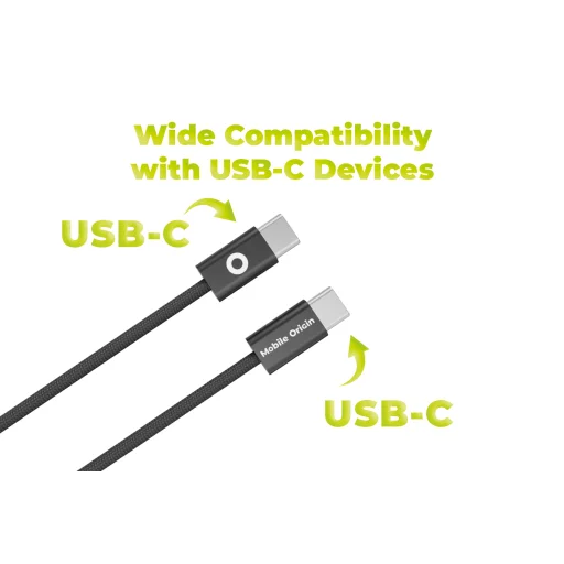 Mobile Origin CB11 ultratenký kábel USB-C – USB-C, 60 W, 1 m, čierny - 9