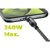Mobile Origin CB12 240 W-os 540°-ban forgatható USB-C–USB-C kábel, 1 m, fekete thumbnail