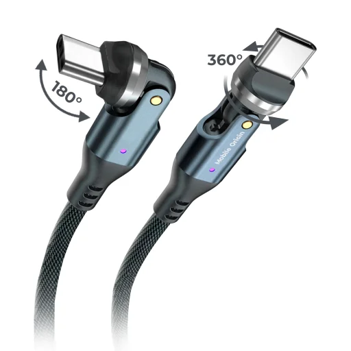 Mobile Origin CB12 240 W 540° otočný USB-C – USB-C kábel, 1 m, čierny - 2