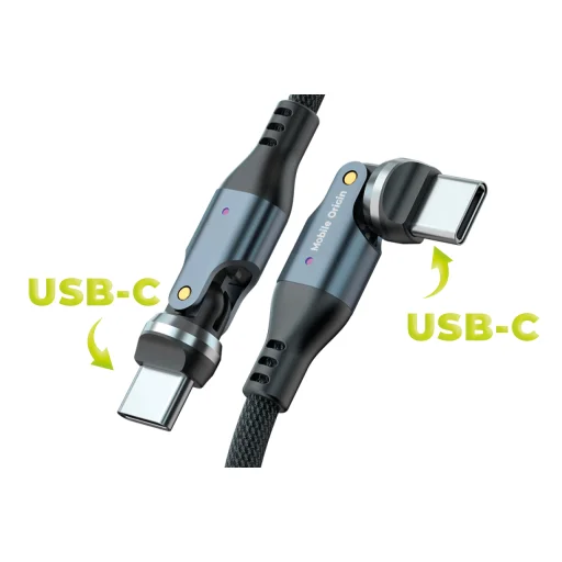 Mobile Origin CB12 240 W 540° otočný USB-C – USB-C kábel, 1 m, čierny - 9