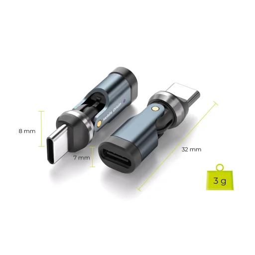 Mobile Origin CB13 240W USB-C 540° otočný sivý adaptér - 14