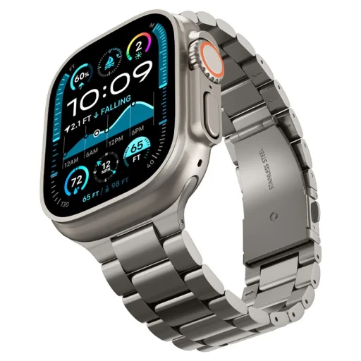 Spigen Modern Fit Titanium titánový remienok pre Apple Watch 49mm/46mm/45mm/44mm, prírodný titán - 8