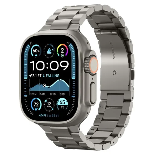 Spigen Modern Fit Titanium titánový remienok pre Apple Watch 49mm/46mm/45mm/44mm, prírodný titán - 9