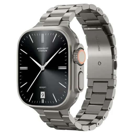 Spigen Modern Fit Titanium titánový remienok pre Apple Watch 49mm/46mm/45mm/44mm, prírodný titán - 1