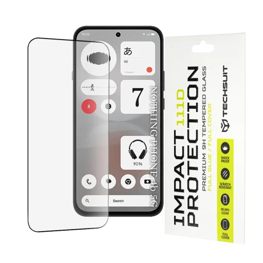 Nothing Phone (4b) čierne Techsuit 111D celoplošné, celolepiace ochranné tvrdené sklo - 1