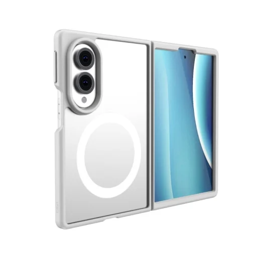  Samsung Galaxy Fold8 fehér UNIQ Veren AF Magclick töltőtok - 2