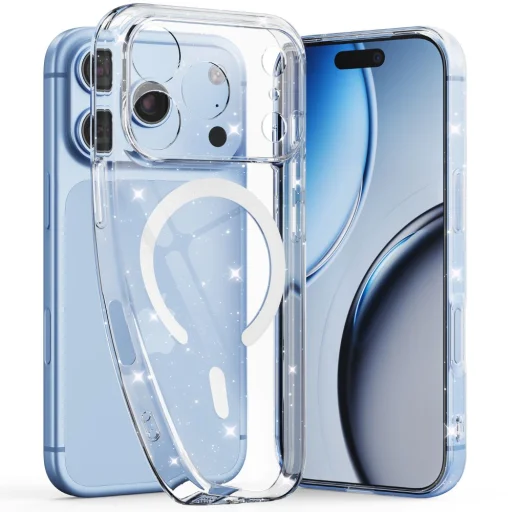  Apple iPhone 17 Pro Max / 18 Pro Max Tech-Protect FlexAir MagSafe csillámos TPU tok - 1