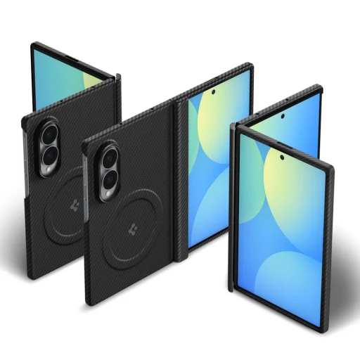  Samsung Galaxy Z Fold 8 fekete Spigen AirSkin Aramid MagFit tok - 7