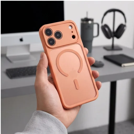 iPhone 17 Pro / 18 Pro matné kozmické oranžové puzdro Tech-Protect BasicMag MagSafe - 8