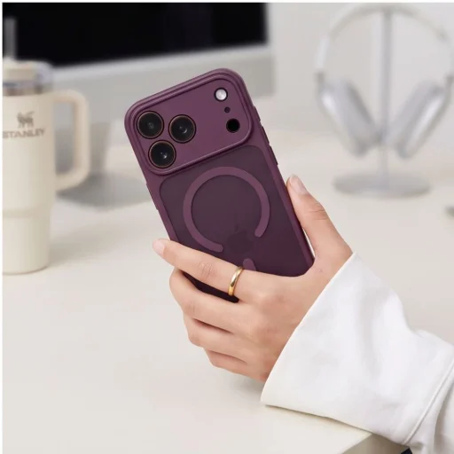 iPhone 17 Pro / 18 Pro matné tmavočerešňové puzdro Tech-Protect BasicMag MagSafe - 9