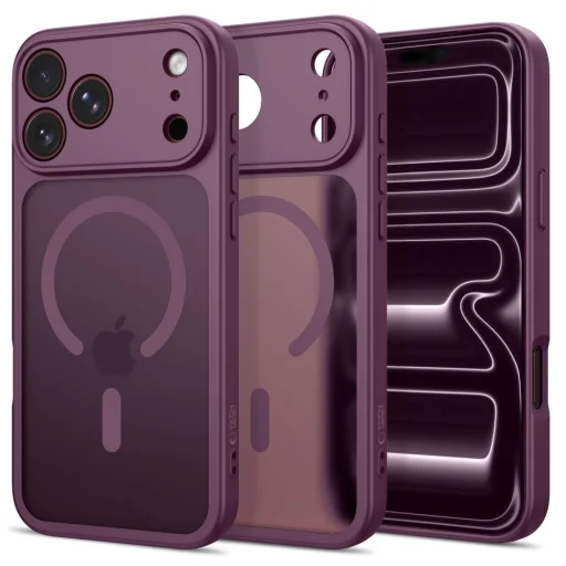 iPhone 17 Pro / 18 Pro matné tmavočerešňové puzdro Tech-Protect BasicMag MagSafe - 1
