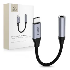 USB-C na 3,5 mm jack DAC adaptér Tech-Protect Ultraboost, oceľovo sivá