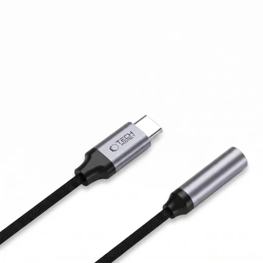 USB-C na 3,5 mm jack DAC adaptér Tech-Protect Ultraboost, oceľovo sivá - 3