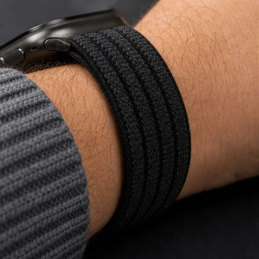 Apple Watch 8 / 9 / 10 / 11 / SE / Ultra (44 / 45 / 46 / 49 mm) Tech-Protect Nylon Sport čierny nylonový remienok - 8