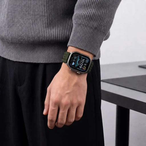 Apple Watch (44 / 45 / 46 / 49 mm) vojenská zelená Tech-Protect Nylon Sport remienok so suchým zipsom - 5